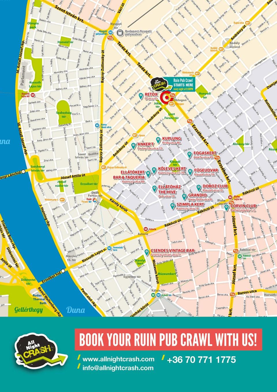 budapešť hospod mapě