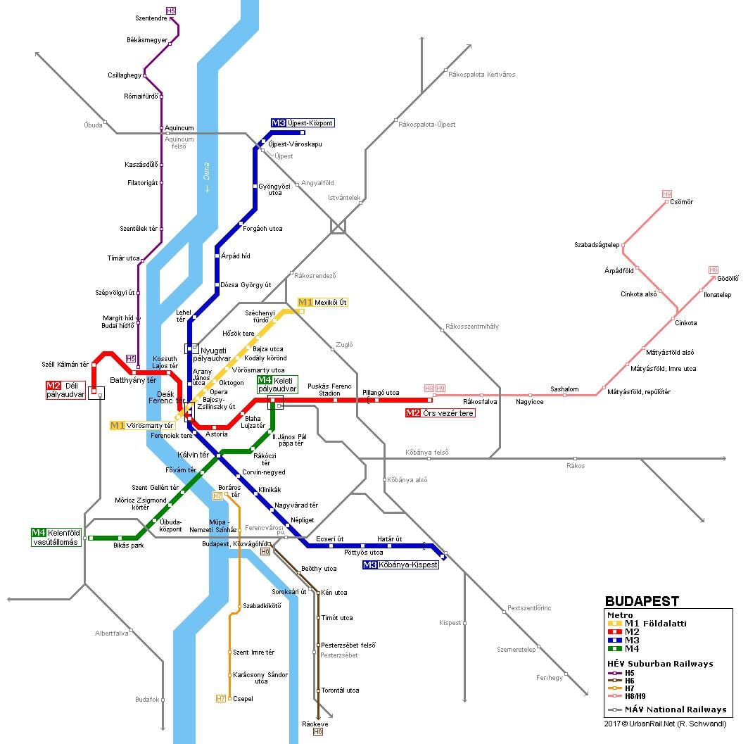 mapa budapešti hev