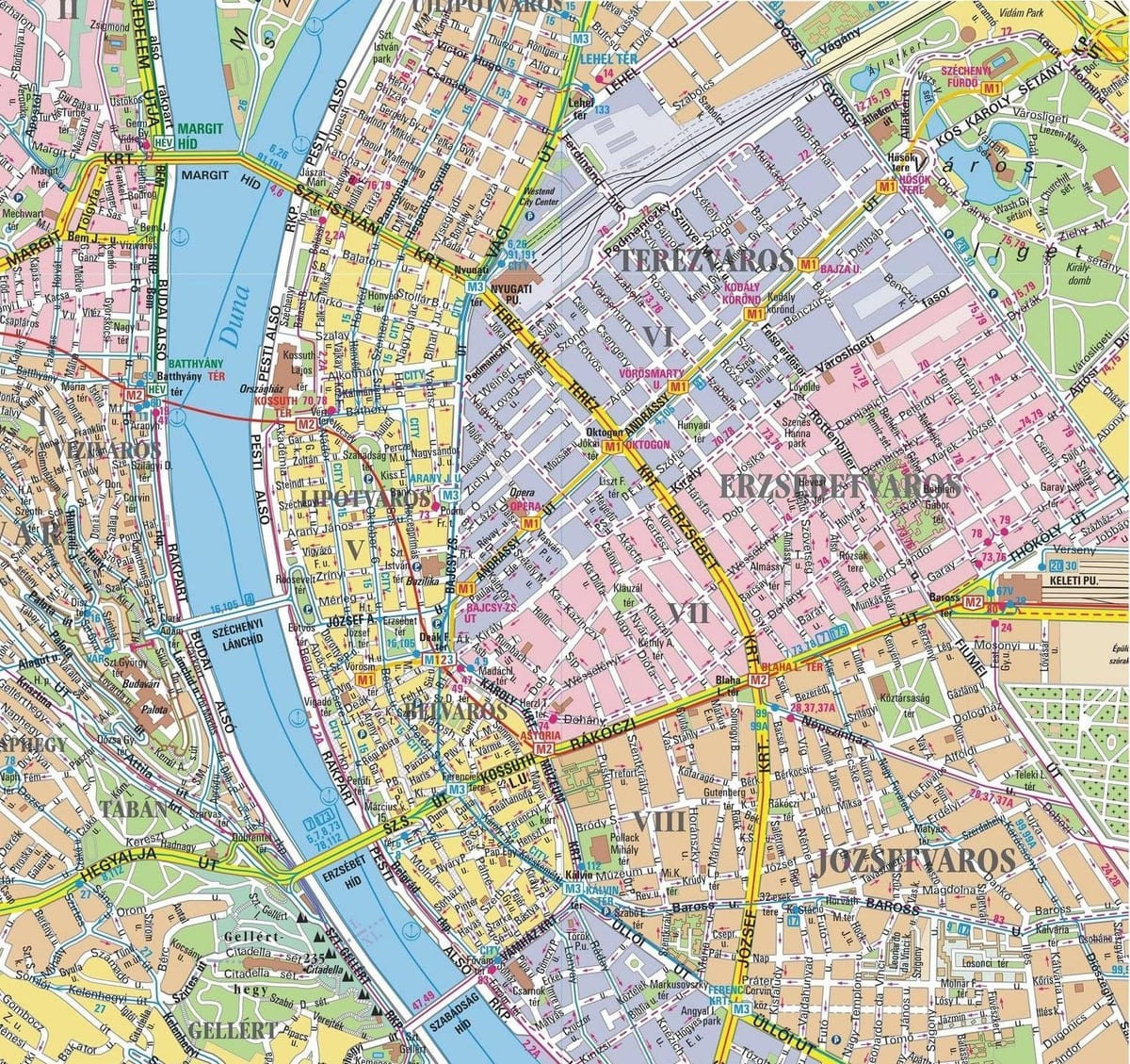 mapa okresů v budapešti