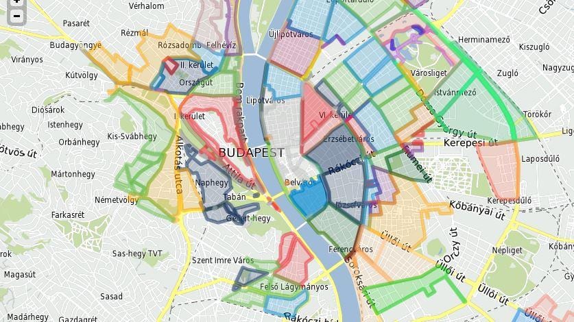 parkovací zóny v budapešti mapě