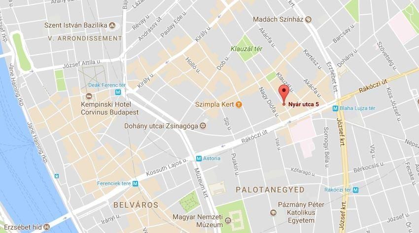 mapa budapešti red light district