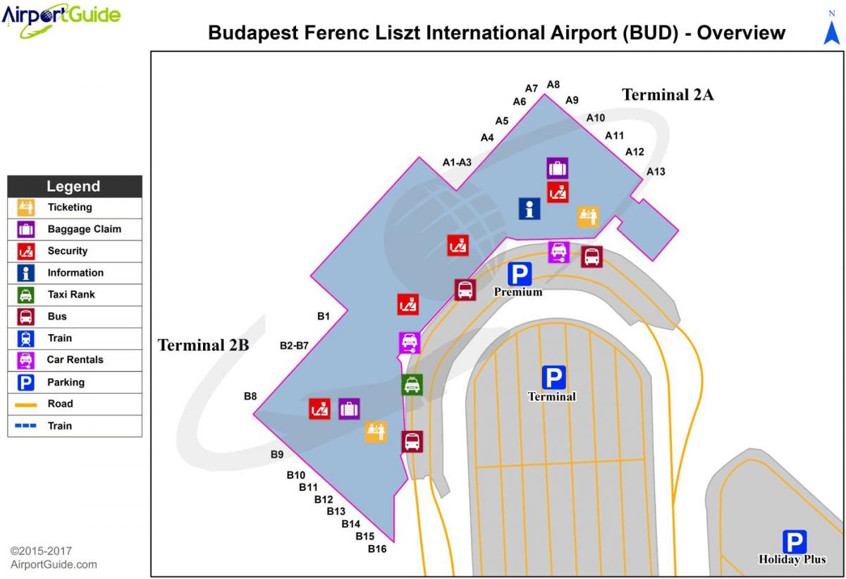 budapešť mapa letiště terminál 2a
