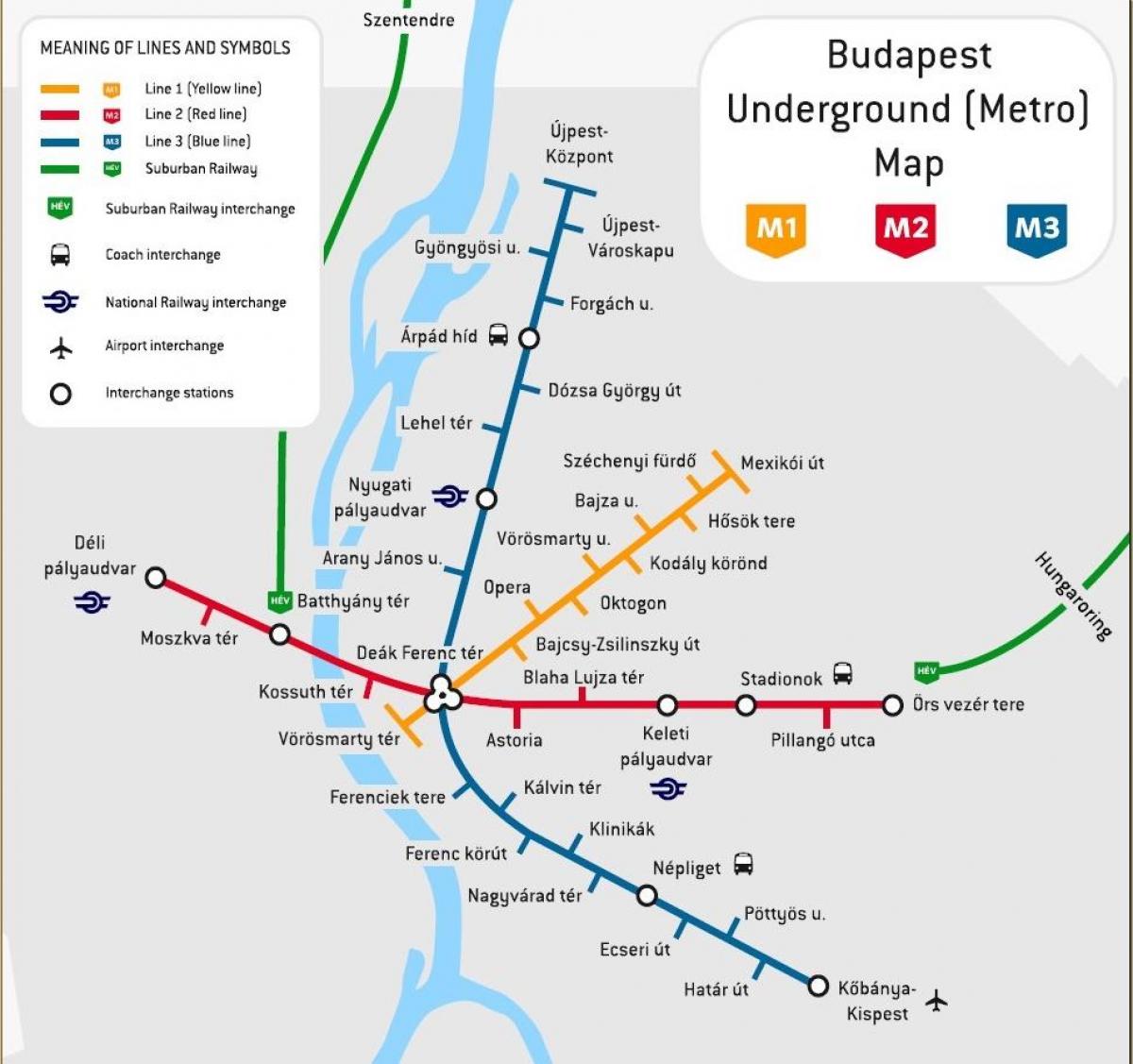 mapa metro v budapešti, maďarsko