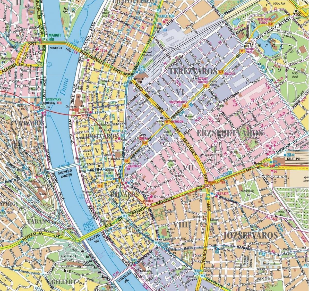 mapa okresů v budapešti