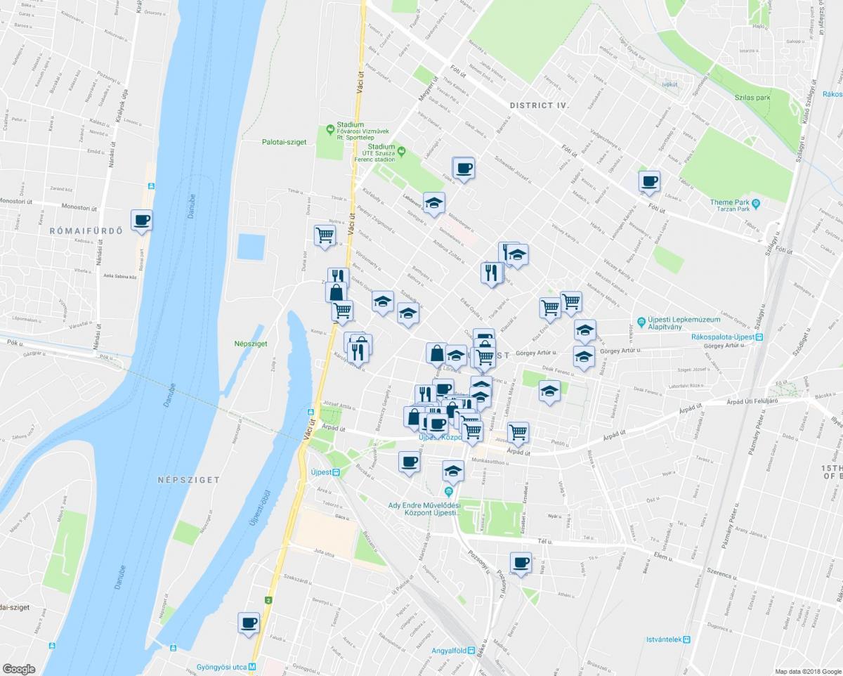 mapa budapešti restaurace