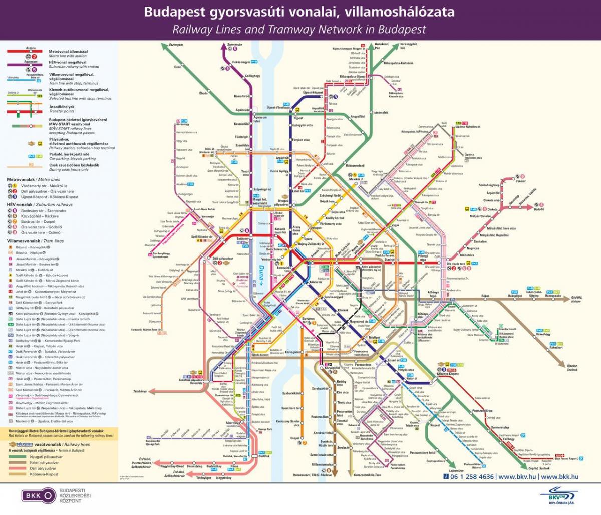 budapešť veřejné dopravy mapu