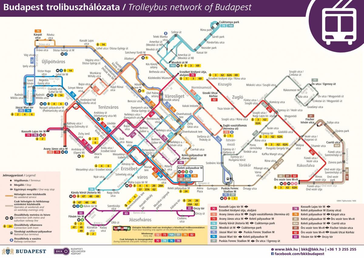 mapa budapešti trolejbus