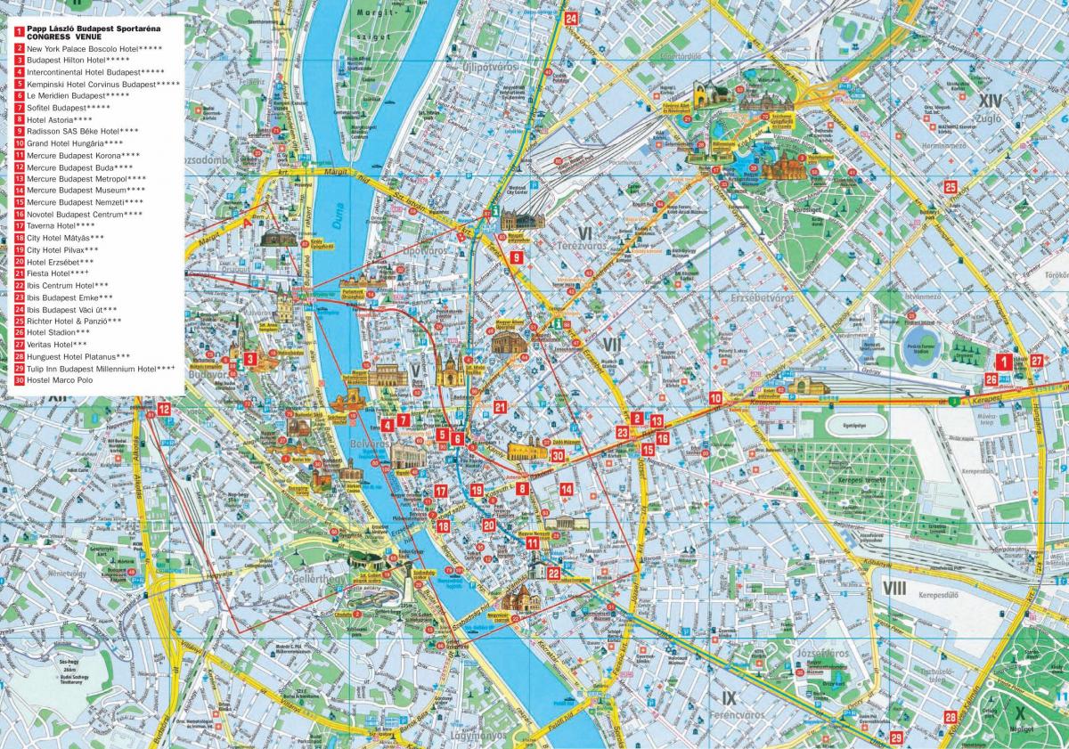 budapest city turistická mapa