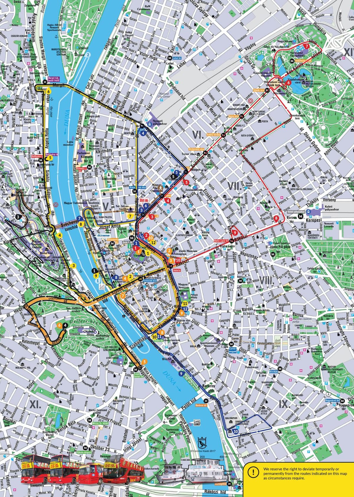 budapešť hop on hop off bus mapa