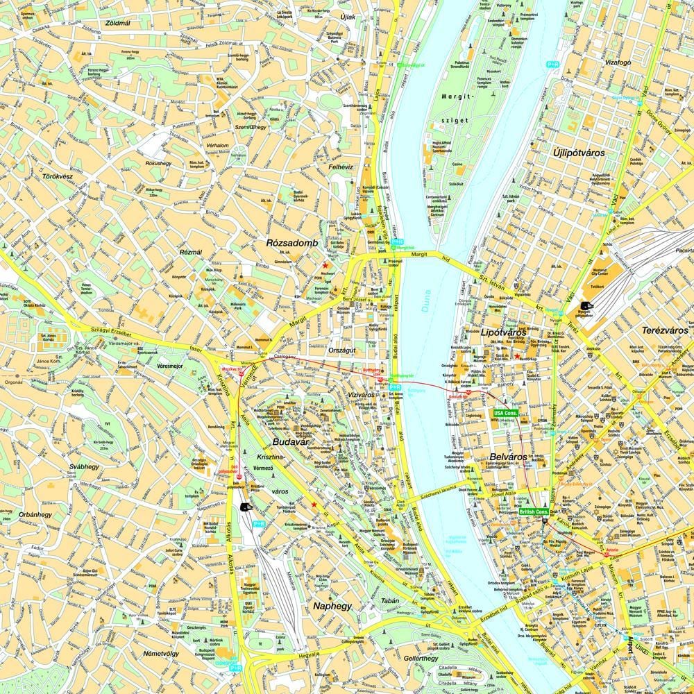 budapest center mapě