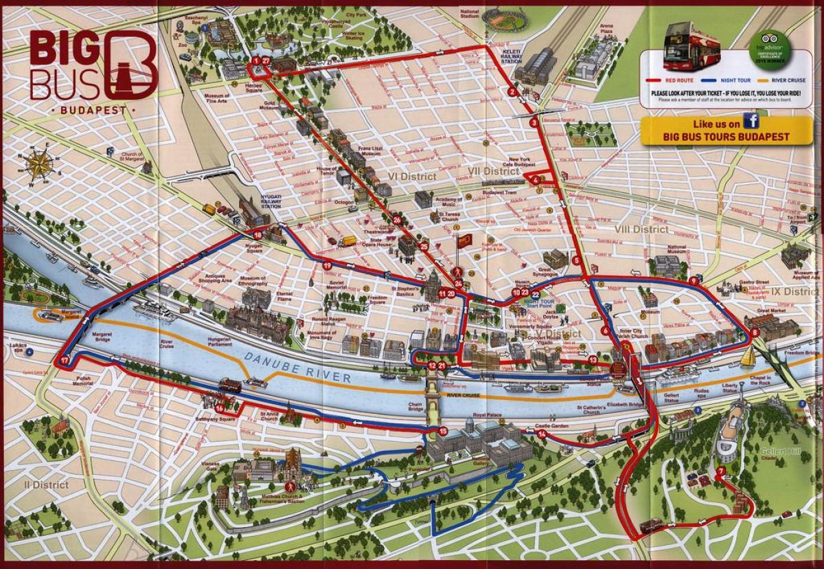 big bus tours budapest mapě