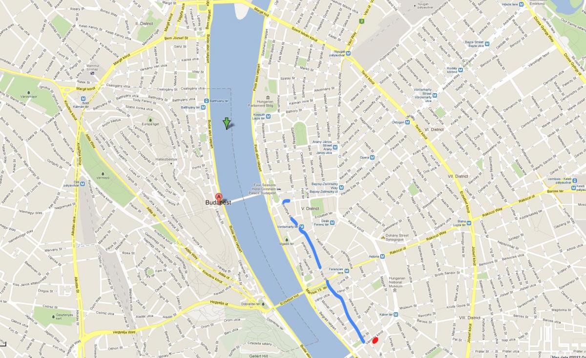 mapa váci street budapest