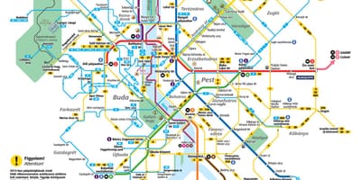 Budapest tramvaj mapě