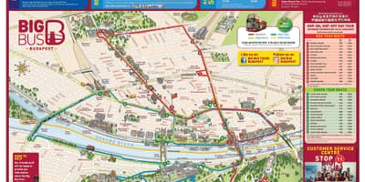 Budapešť big bus tour mapě