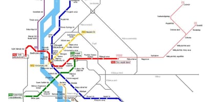 Mapa budapešti hev