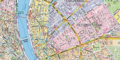 Mapa okresů v budapešti