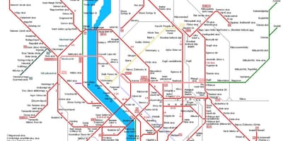 Budapešť železniční mapě