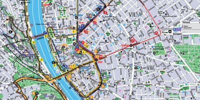 Budapešť hop on hop off bus mapa