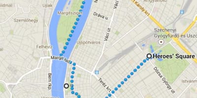 Mapa náměstí hrdinů v budapešti